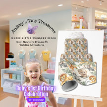 初めての誕生日 – ジャングルサファリラッピング紙