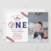 初めての誕生日　ベースボールフォト 招待状 (正面)