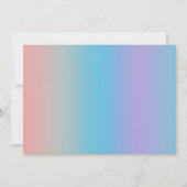 初めての誕生日 魔法のユニコーン ピンク ブルー 招待状 (裏面)