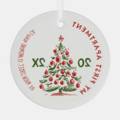 初めての部屋の思い出の暖炉 かわいい ガラスオーナメント (裏面)