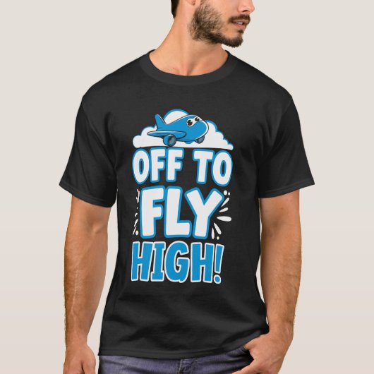 初めての飛行機 初めての飛行機での冒険 Tシャツ (正面)