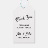 初めての食事を分かち合ってくれてありがとう結婚。 ギフトタグ (正面)