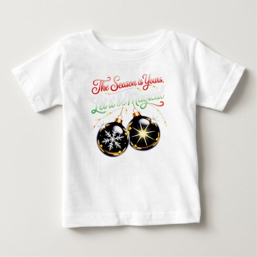 "初めての魔法のクリスマス" クリスマス オーナメント ベビーTシャツ (正面)