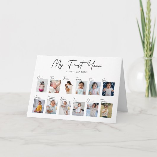 初めての1年フォトコラージュ カード (正面)