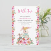 初めての1歳の誕生日 ワイルドワンフラワーパーティー 招待状 (スタンド正面)