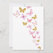 初めての1歳の誕生日 水彩蝶と花 招待状 (裏面)