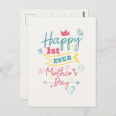 初めて母の日を幸せに可愛い新しい母 ポストカード (正面/裏面)