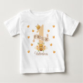 「初めて蜂の日」かわいい1stバースデーシャツと名前 ベビーTシャツ (正面)