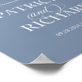 初めにようこそ |埃っぽい青いサイン ポスター (角)