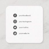 初めのお会いソーシャルメディアのアイコンおもしろいデートすること スクエア名刺 (正面)