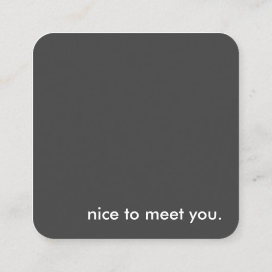 初めのお会いソーシャルメディアのアイコンおもしろいデートすること スクエア名刺 (裏面)