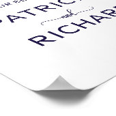 初めのシックなネイビーブルーサインへようこそ ポスター (角)