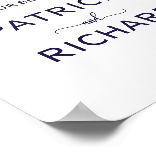 初めのシックなネイビーブルーサインへようこそ ポスター (角)