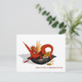 初めのドラゴン王室の卒業式の看板のみ ポストカード (スタンド正面)