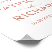 初めのバラ金ゴールドのサイン結婚へようこそ ポスター (角)