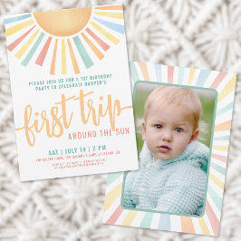 初めの太陽一周 写真 1歳の誕生日 招待状
