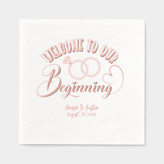 初めの方へよう結婚こそ 箔ナプキン (正面)