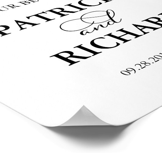 初めの書道のサインエレガントへようこそ ポスター (角)