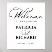 初めの書道のサインエレガントへようこそ ポスター (正面)