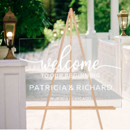 初めの歓迎結婚サインへようこそ アクリルサイン