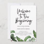 初めの熱帯植物へようこそ結婚。 案内状 (正面)