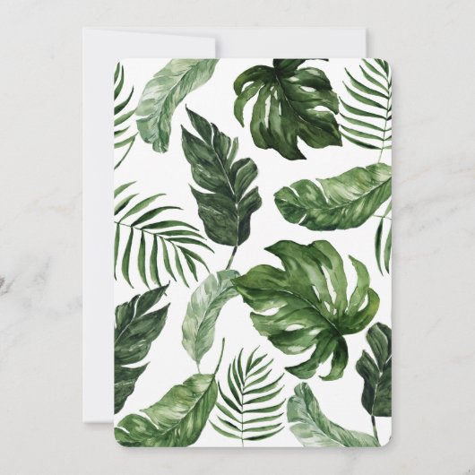 初めの熱帯植物へようこそ結婚。 案内状 (裏面)