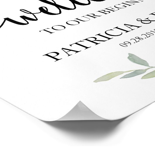 初めの緑へようこそエレガントよ結婚 ポスター (角)