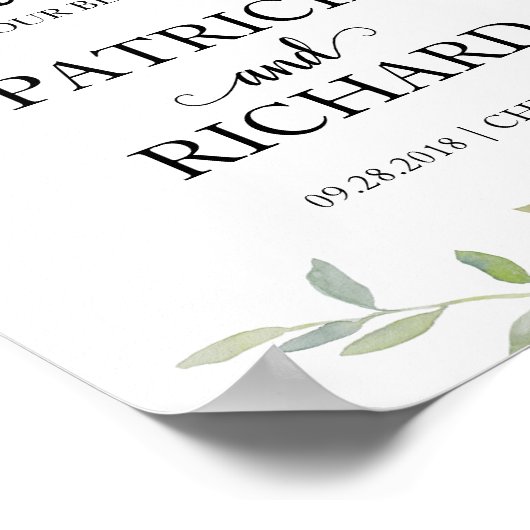 初めの緑へようこそエレガントよ結婚 ポスター (角)