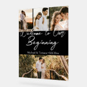 初めの4枚の写真結婚ブラックへようこそ アクリルサイン (傾斜)