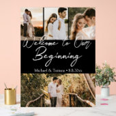 初めの4枚の写真結婚ブラックへようこそ アクリルサイン (ウェディング)