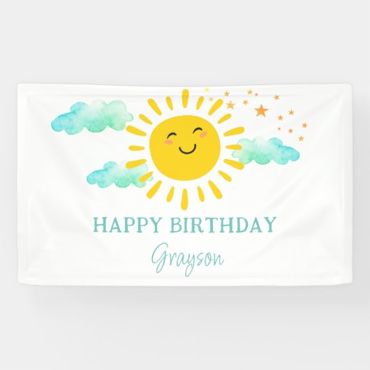 初めましての太陽一周お誕生日おめでとう 横断幕 (横)