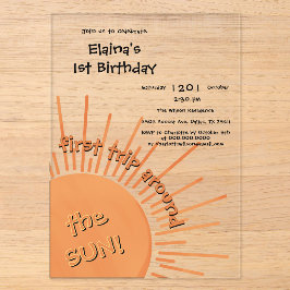 初めましての太陽一周記念日 お誕生日おめでとう 1歳 アクリル招待状