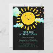 初めましての太陽一周記念1歳の誕生日 招待状 (正面)