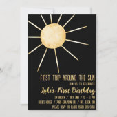 初めまして太陽さん 1歳の誕生日おめでとう Sunray 招待状 (正面)