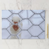 初めまして!すり付き鶏のワイヤーフェンスの後ろで鴨 ペーパーパッド (インサイチュ)