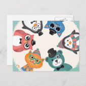 初めまして!アニマルフレンズ丸はがき ポストカード (正面/裏面)