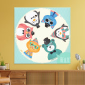 初めまして!アニマルフレンドサークル キャンバスプリント (インサイチュ (リビング))