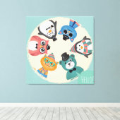 初めまして!アニマルフレンドサークル キャンバスプリント (インサイチュ (ウッドフロア))