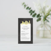 初めまして!イエロー&ブラックプライベートチューター 名刺 (スタンド正面)