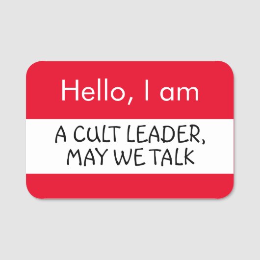 初めまして...カルトのリーダーが話せるかもしれない 名札 (正面)