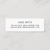 初めまして |ホイモダンルシンプルの白ミニマル色 スキニー名刺 (裏面)