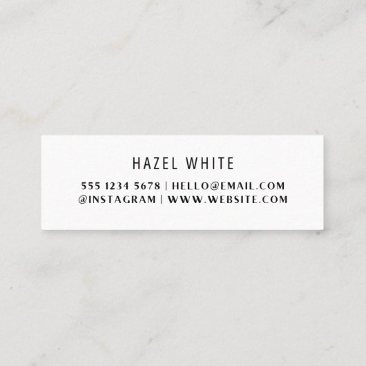 初めまして |ホイモダンルシンプルの白ミニマル色 スキニー名刺 (裏面)