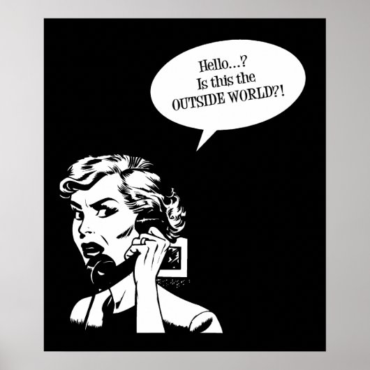 初めまして?外の世界か?!レトロレディ ポスター (正面)