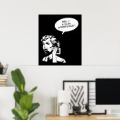 初めまして?外の世界か?!レトロレディ ポスター (ホームオフィス)