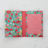 初めまして!小かわいらし手桃色絵を描の花 サンキューカード (内部)