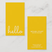 初めまして | (白カジュアル&モダン黄) 名刺 (正面/裏面)