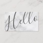 初めまして |白モダン大理石 名刺 (正面)