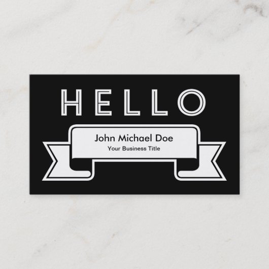 初めまして!白黒ミニマルモダンリスト 名刺 (正面)