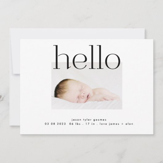 初めまして |白黒モダンシンプルミニマル 案内状 (正面)