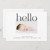 初めまして |白黒モダンシンプルミニマル 案内状 (正面/裏面)